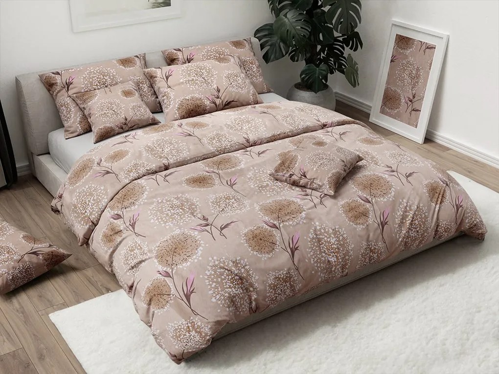 PAMPELINO bézs pamut ágyneműhuzat Ágyneműhuzat mérete: 2 db 70 x 90 cm | 200 x 220 cm