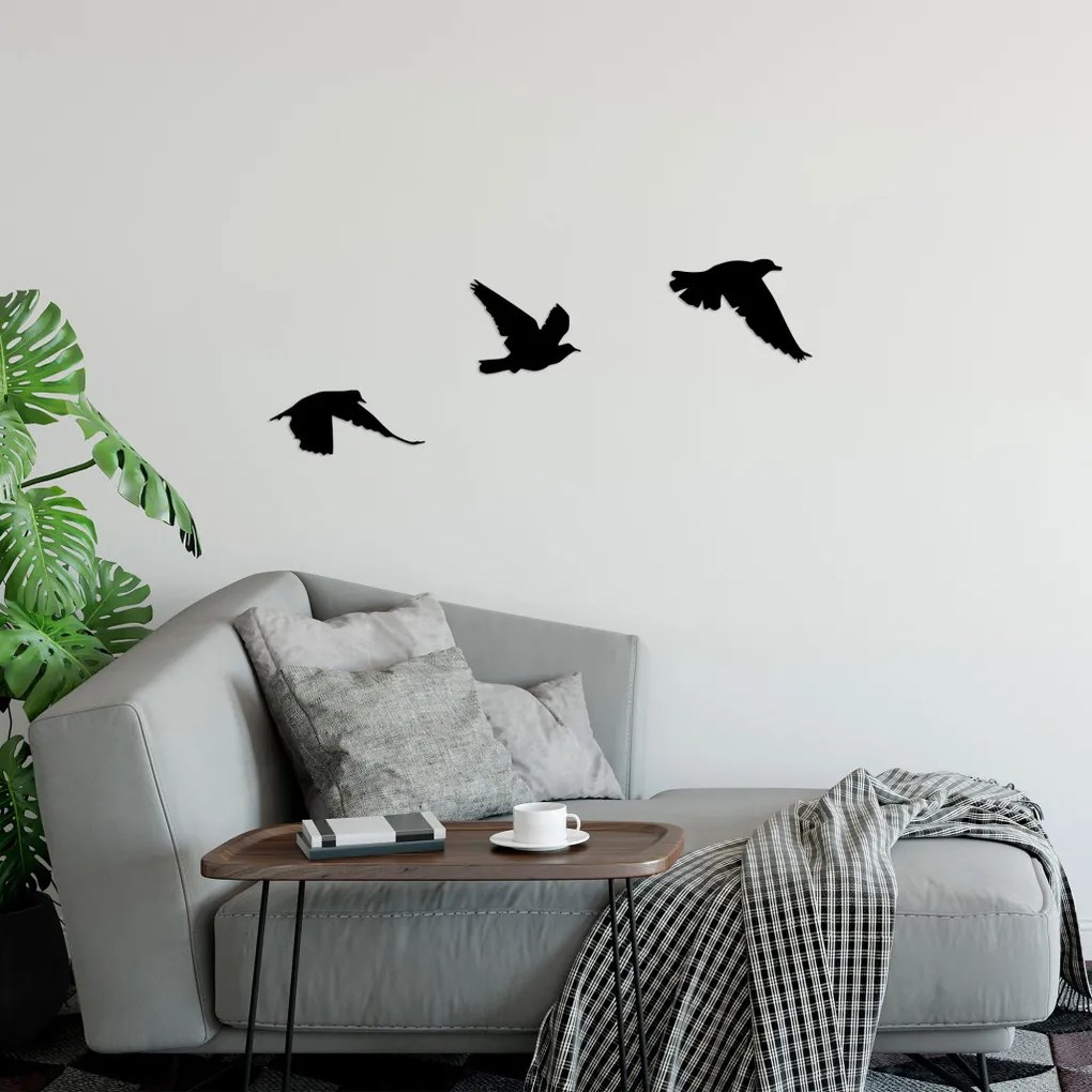 Birds fém fali dekoráció, 13×15 cm