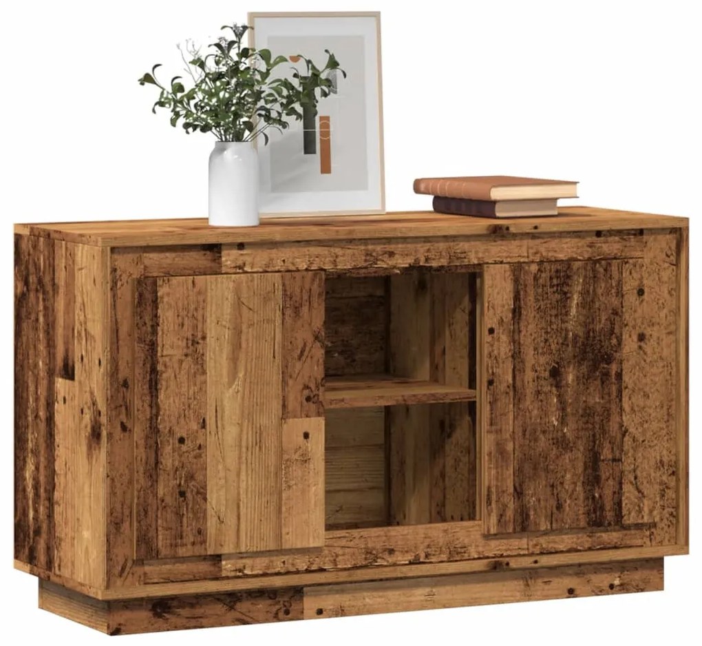 antik fa színű szerelt fa tálalószekrény 102 x 35 x 60 cm