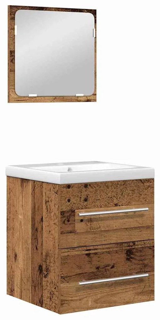 Fürdőszoba bútor szett 2 pcs Régi fa 41 x 38.5 x 48 cm Faanyag