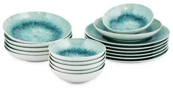 18 db kék/porcelán étkészlet