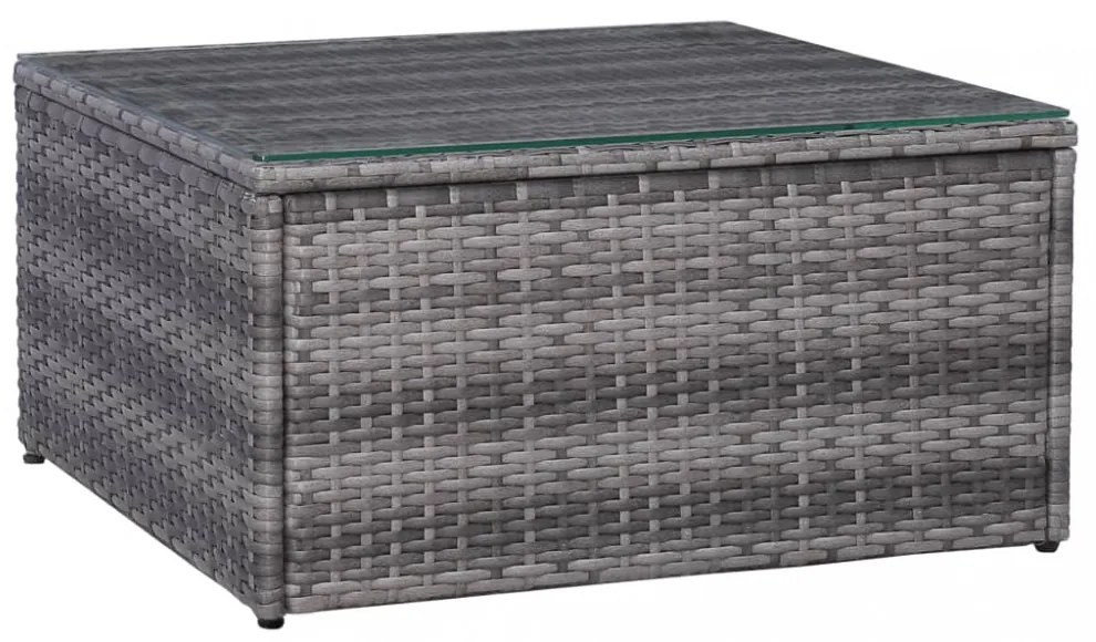 5 részes szürke polyrattan kerti bútorszett párnákkal