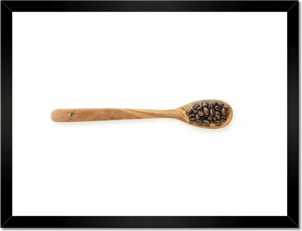 Poszterek keretben 40x30 Natúr kávé szemes