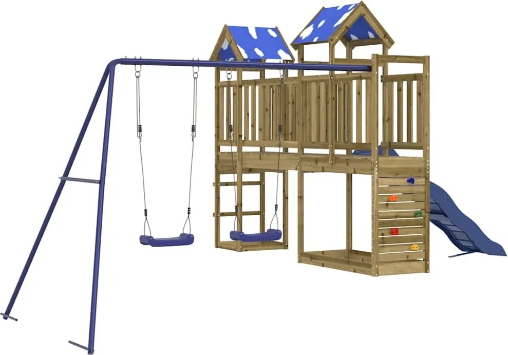 vidaXL impregnált fenyőfa kültéri játszószett