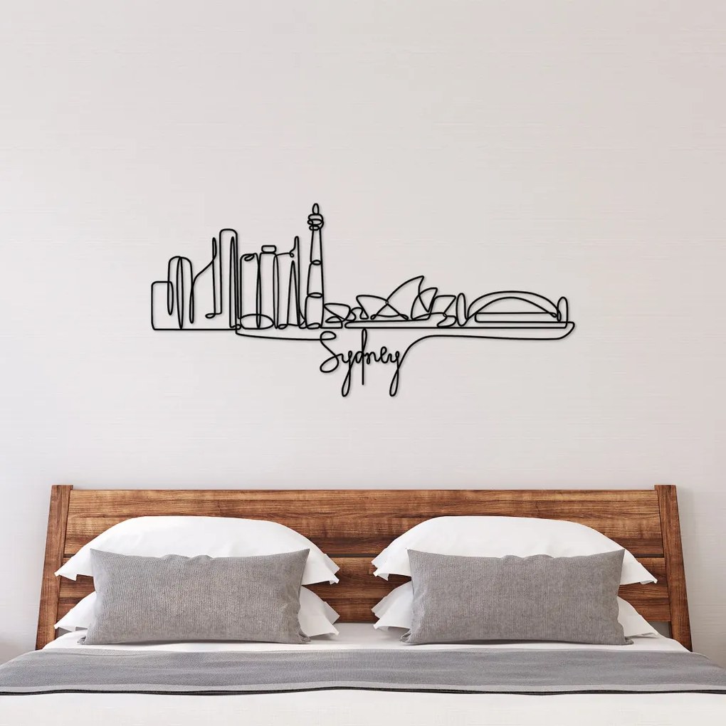Sydney fém fali dekoráció, 120×52 cm