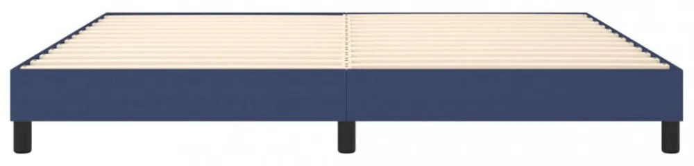 kék szövet rugós ágykeret 200 x 200 cm