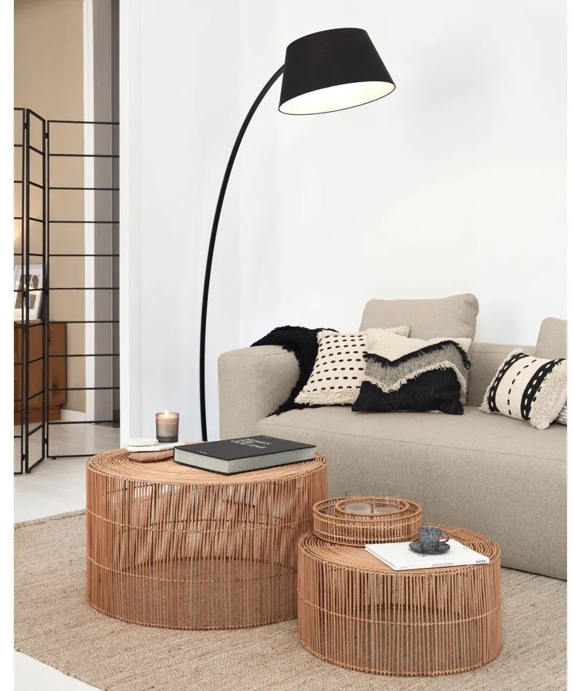 Natúr színű rattan kerek dohányzóasztal szett 2 db-os ø 66 cm Elmima – Kave Home