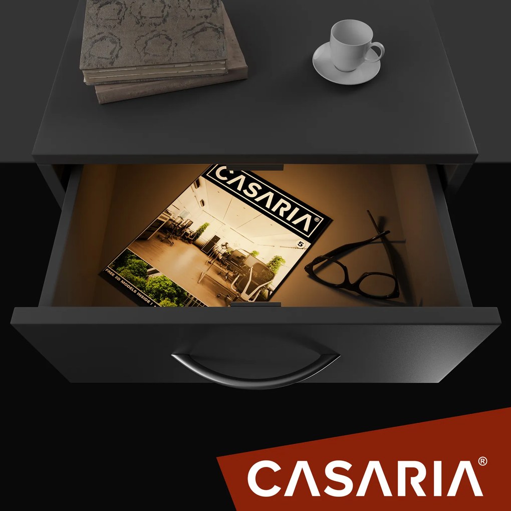 Casaria® Eloise éjjeliszekrény 54x39x28 cm - LED antracit