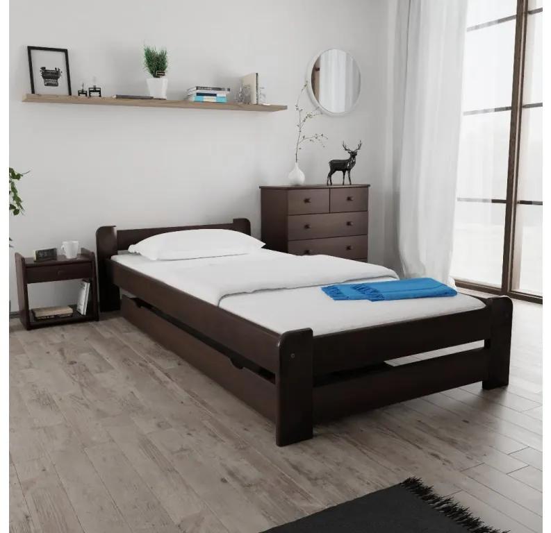 Emily ágy 90x200 cm, diófa Ágyrács: Ágyrács nélkül, Matrac: Coco Maxi 19 cm matrac