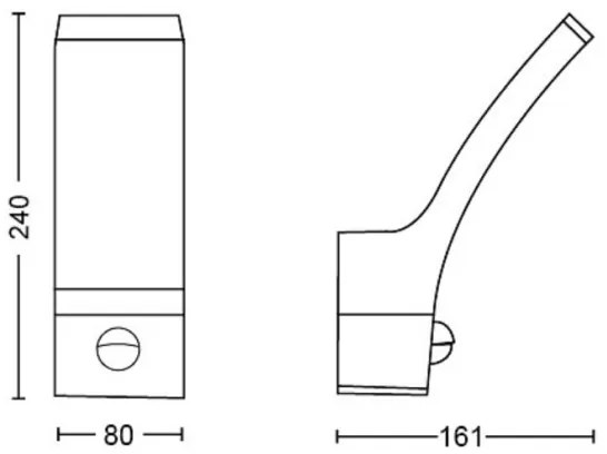 Philips - LED Kültéri fali lámpa érzékelővel SPLAY LED/3,8W/230V IP44
