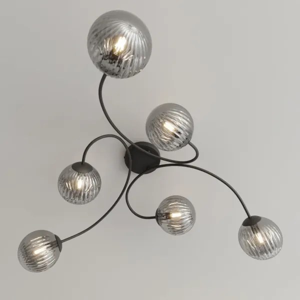 Felületre szerelhető csillár  VIBRA 6xE14/10W/230V fekete/szürke