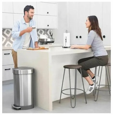 Simplehuman Pedálos szemetes 45 l, matt acél