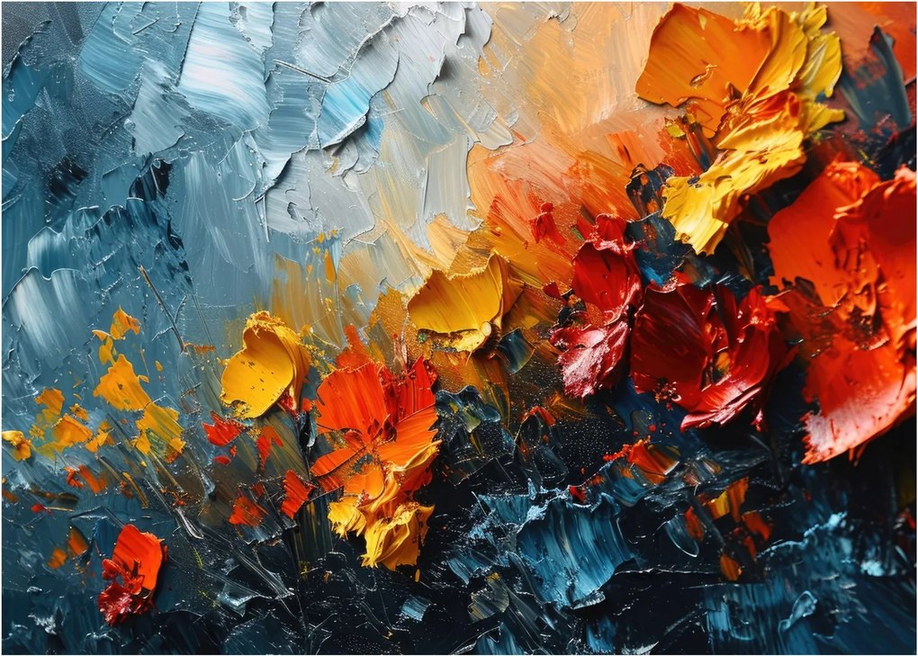 Kép - Virágok absztrakt festménye III. (70x50 cm)