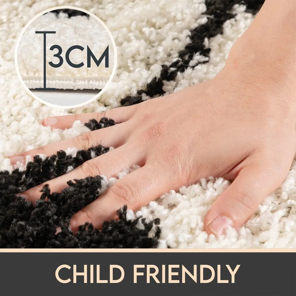 Fekete-krémszínű gyerek szőnyeg ø 100 cm Fun – Ayyildiz Carpets