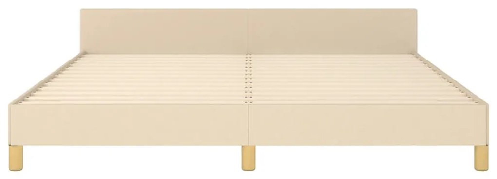krémszínű szövet ágykeret matrac nélkül 180 x 200 cm