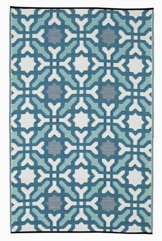 Seville kék-szürke kétoldalas kültéri szőnyeg újrahasznosított műanyagból, 90 x 150 cm - Fab Hab