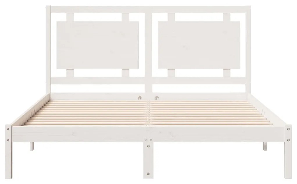 fehér tömör fa extra hosszú ágykeret matrac nélkül 140 x 220 cm