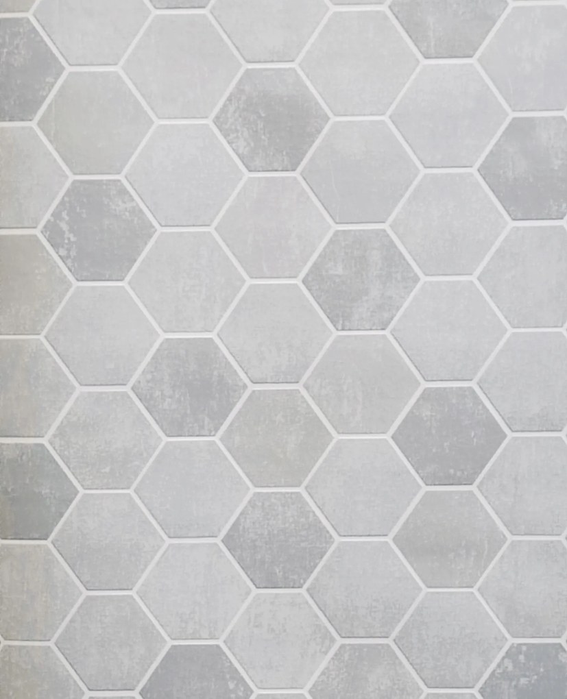 Fali tapéta modern 3D geometria metál szürke