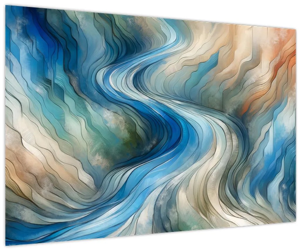 Kép - Absztrakt áramlat (90x60 cm)