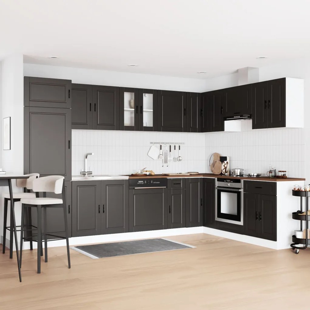 Mosogatószekrény Porto 2 pcs Fekete 80 x 46 x 84.5 cm Faanyag