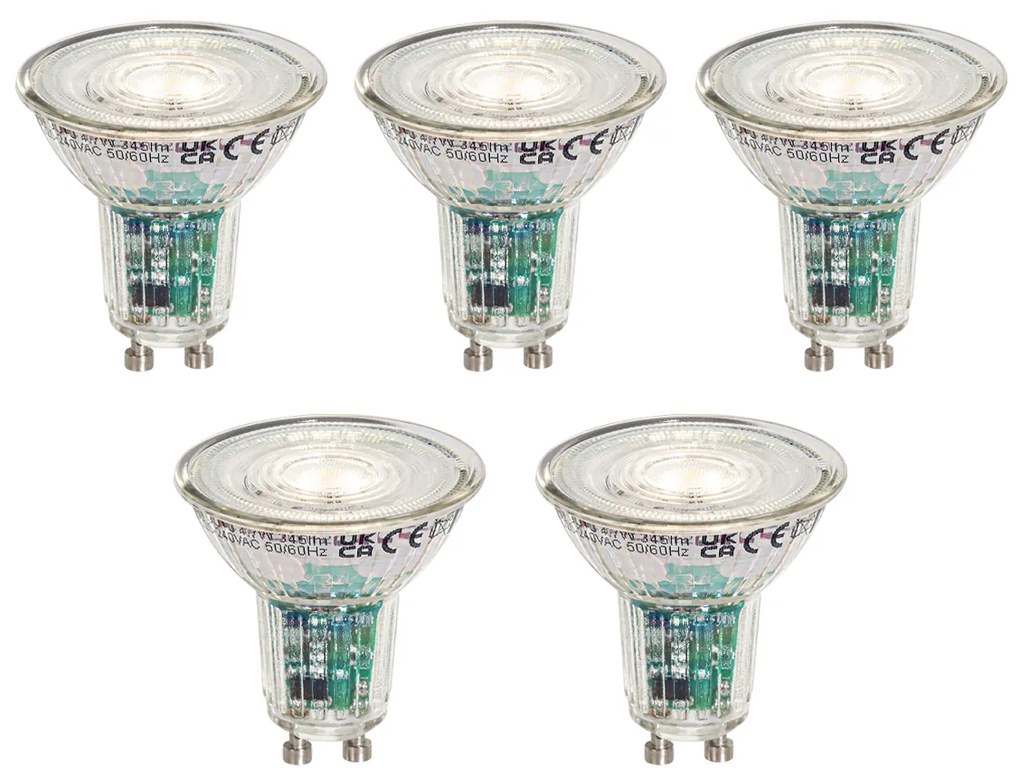 Set van 5 Smart GU10 50mm LED lampen helder 4.7W 345 lm 2200-4000K