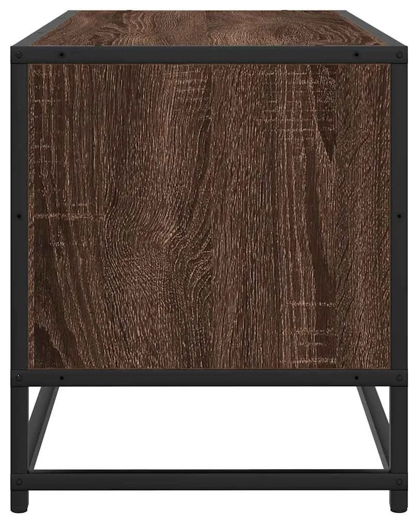 barna tölgy színű szerelt fa és fém TV-szekrény 100x34,5x40 cm