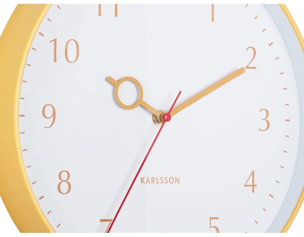Karlsson 5992YE design falióra, sárga, átmérő 30cm