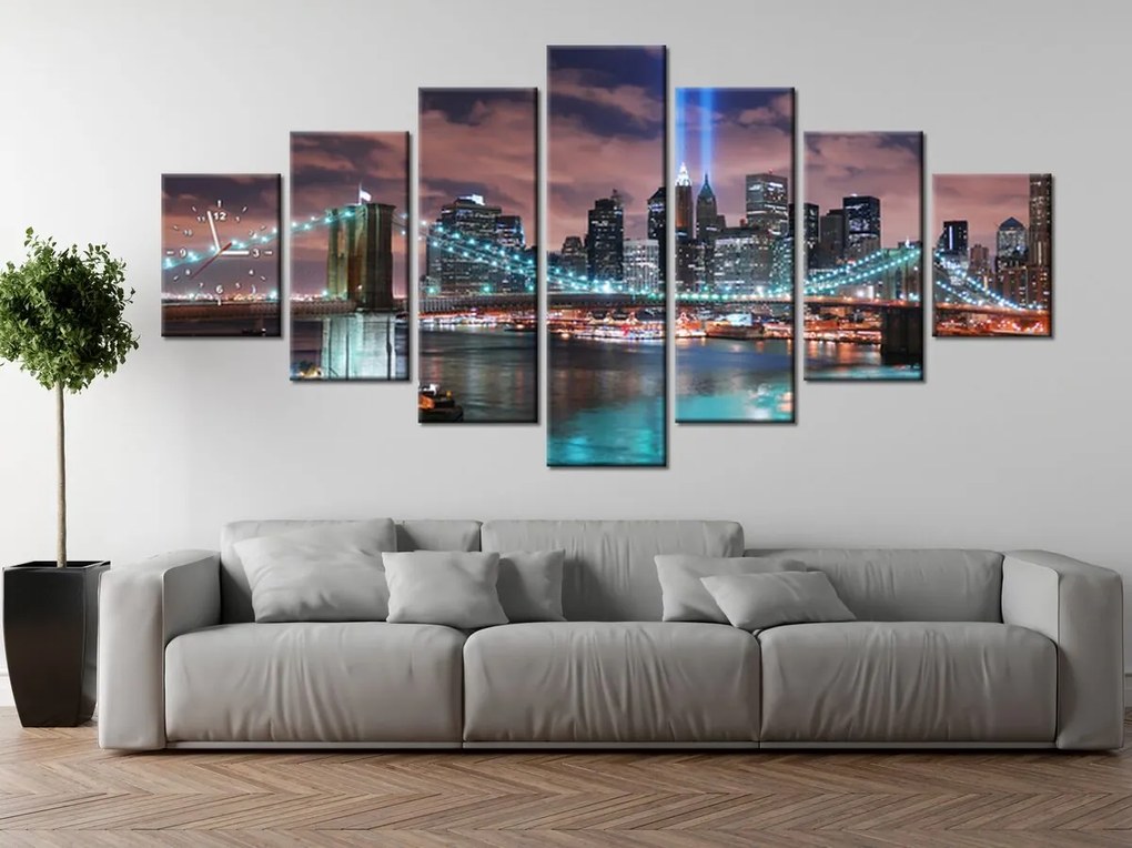 Gario Órás falikép Manhattan panoráma - 7 részes Méret: 160 x 70 cm