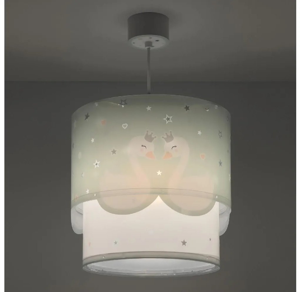 Dalber 61712H - Gyermekcsillár SWEET LOVE 1xE27/60W/230V zöld