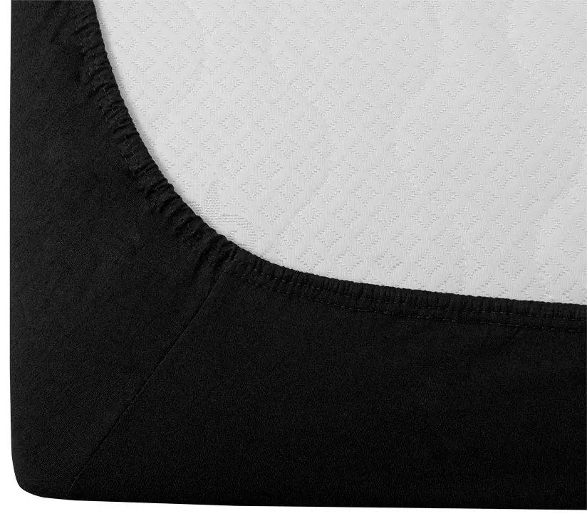 Jersey fekete lepedő EXCLUSIVE 200 x 220 cm