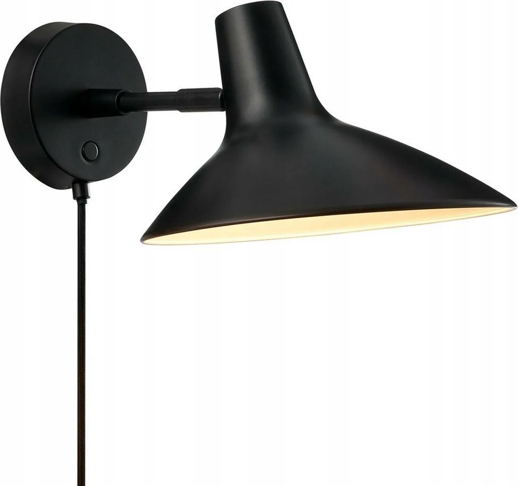 Nordlux Darci Rövid fali lámpa fekete, forgatható, 22,4 cm, E14
