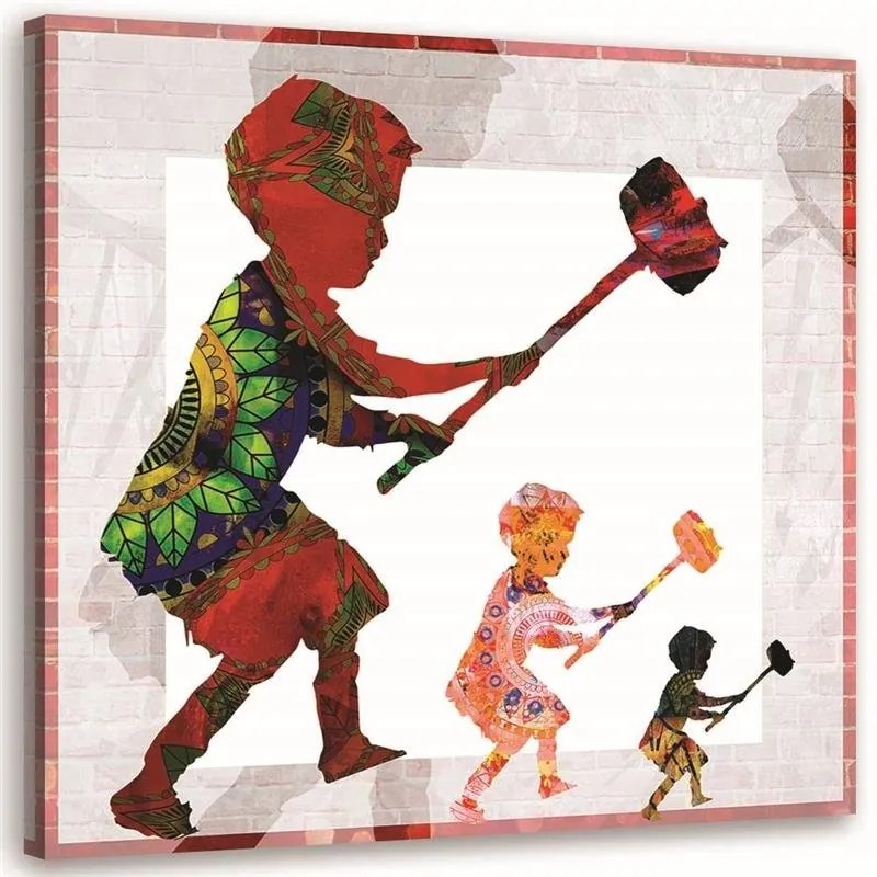 Gario Vászonkép Banksy fiú egy kalapáccsal Méret: 40 x 40 cm
