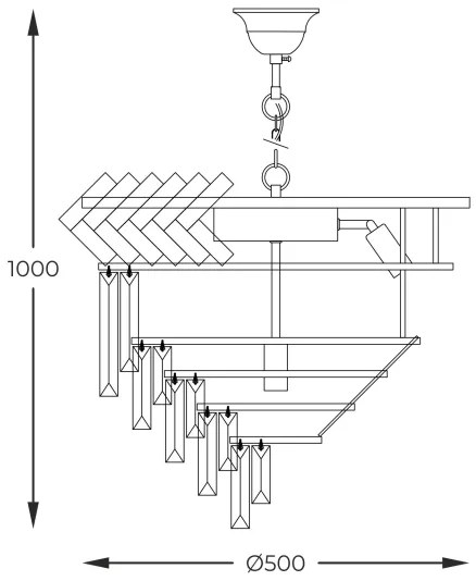 Zuma Line 23910/9 - Csillár láncon LYON 9xE14/40W/230V arany