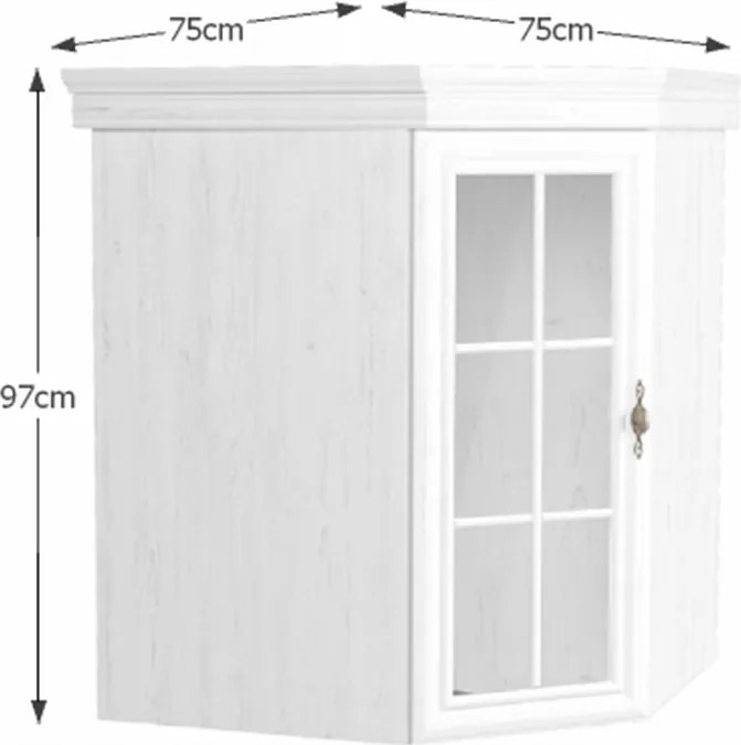 Vitrines szekrény, fali, sosna andersen, KORA KNN1