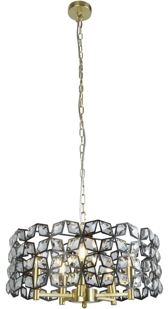 Searchlight 59811-5BSB - Csillár láncon IRIS 5xE14/60W/230V réz