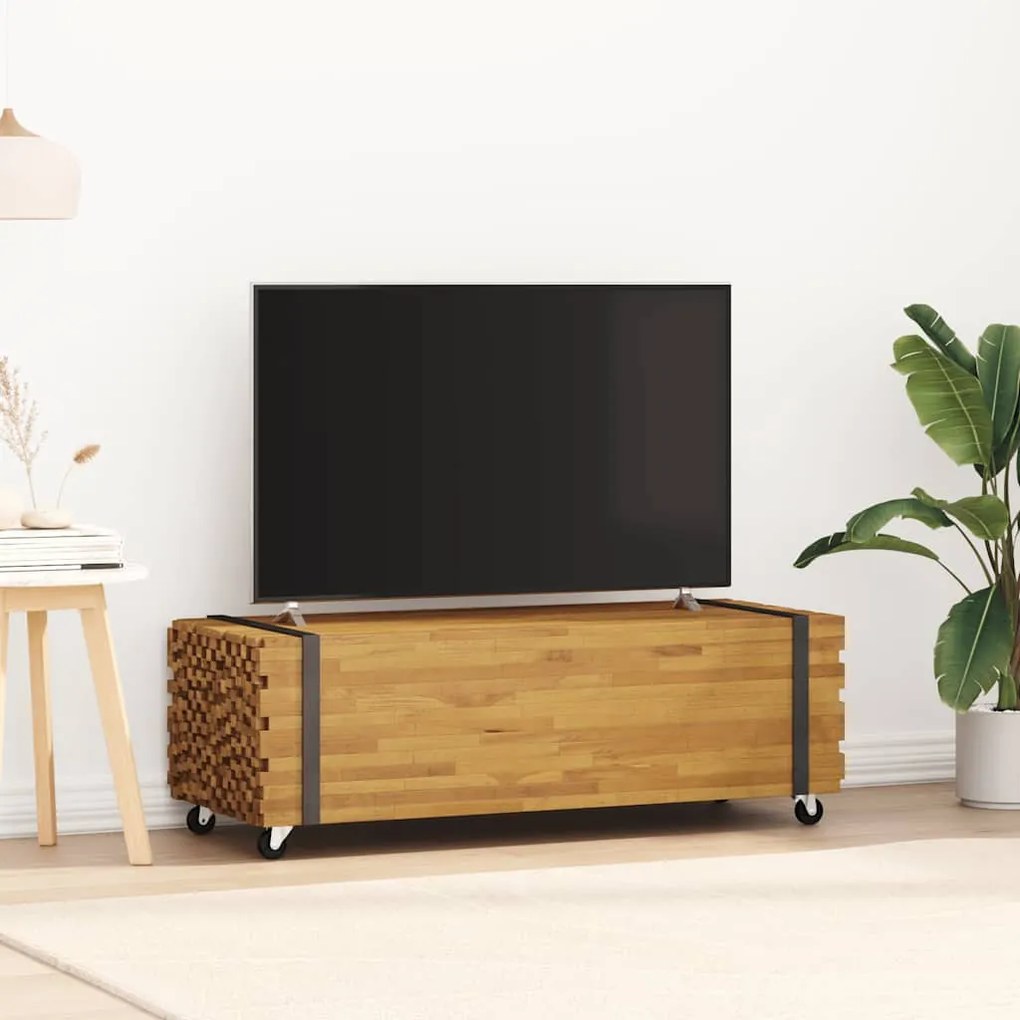 dohányzóasztal 110x45x35 cm tömör fa teakfa