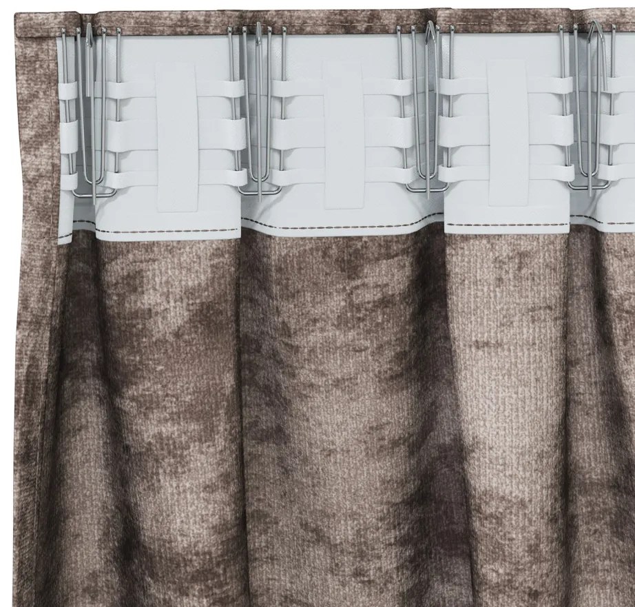 bársonyos függöny 2 db szemgombokkal, Kávébarnás 225x140 cm
