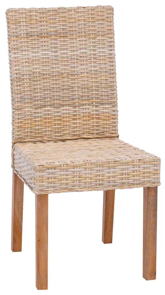 Étkezőszék 2 pcs Természetes 45 x 54 x 93 cm Tömör Mahagóni Fa