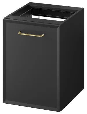 Cersanit S1022-012 - Falra szerelhető fürdőszobai szekrény szennyeskosárral MILLE 40x45 cm fekete