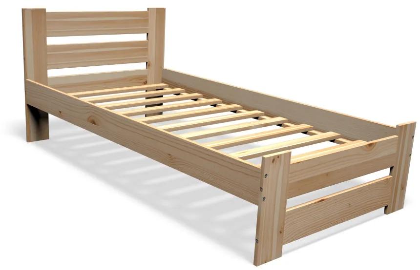 STUDY tömörfa ágy + ágyrács INGYEN, 90x200cm, natúr