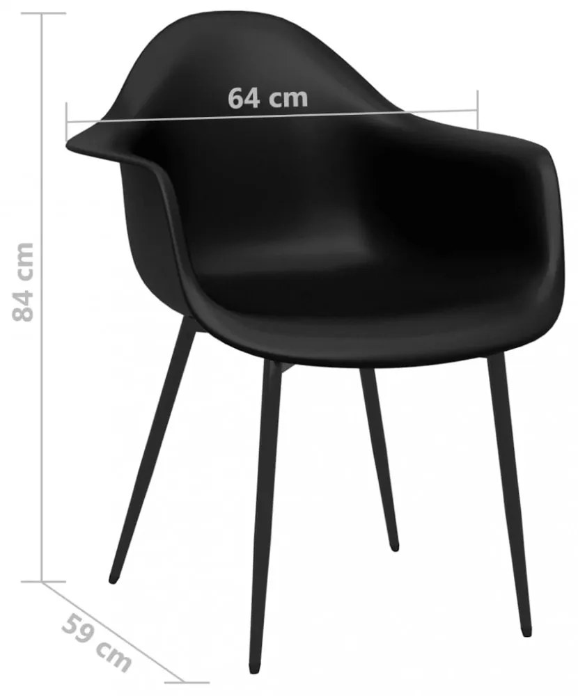 2 db fekete polipropilén étkezőszék