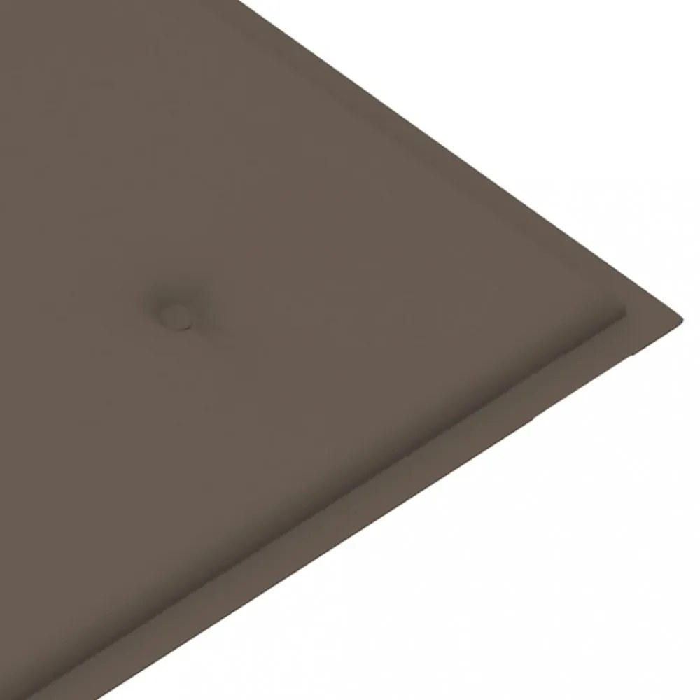 tömör tíkfa kerti pad tópszínű párnával 112 cm