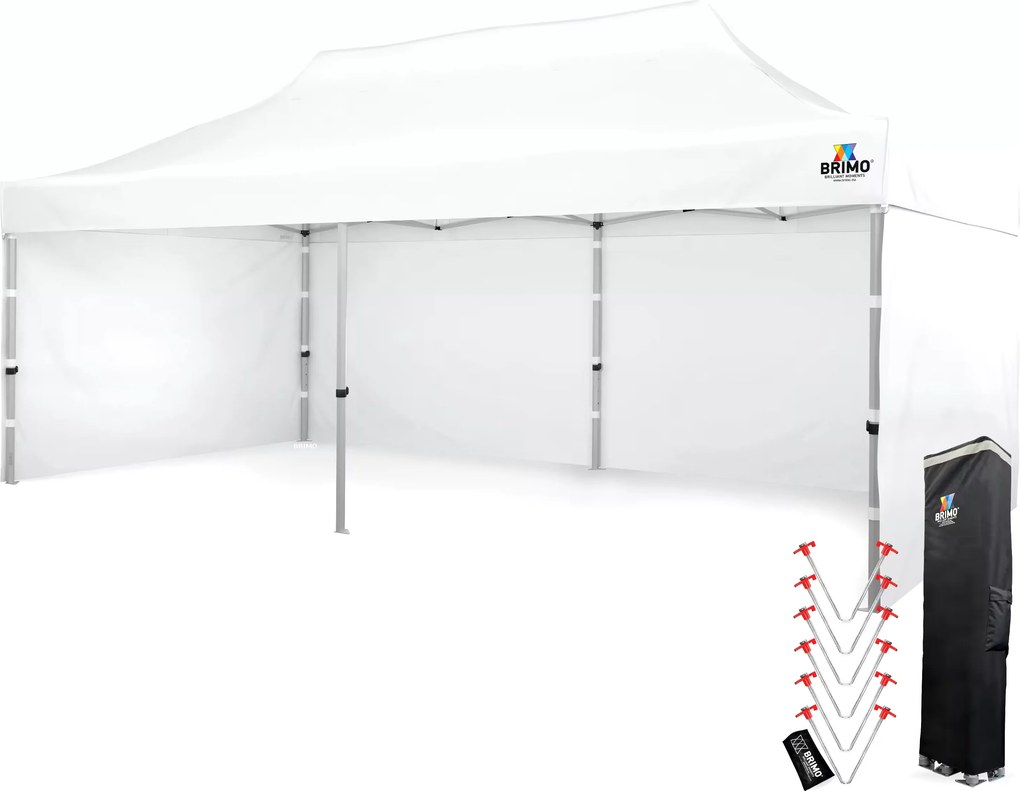 Alumínium esküvői sátor 3x6 m – elegáns és gyorsan felállítható - plusz 3 oldalfal - Fehér