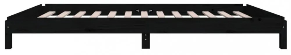fekete tömör fenyőfa egymásra rakható ágy 75x190 cm
