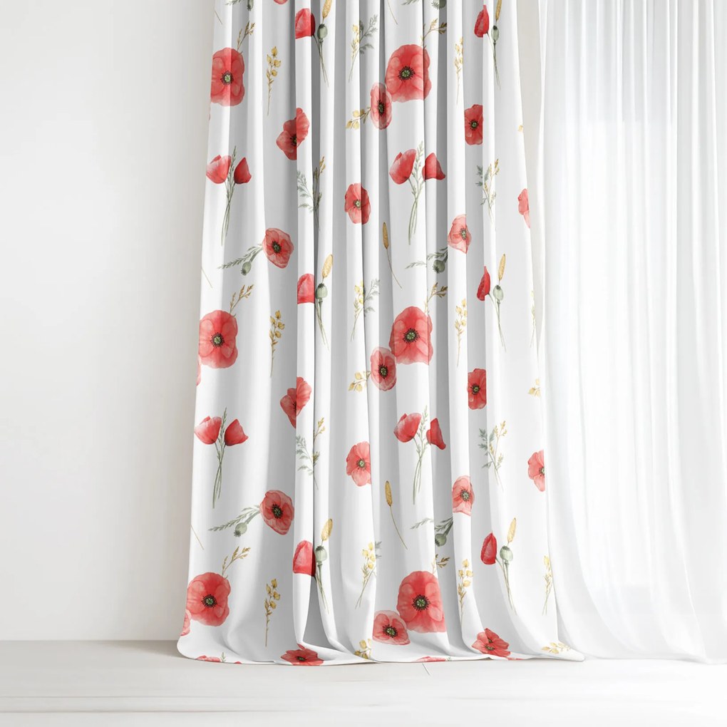 Goldea dekor függöny - pipacsok 140x150 cm