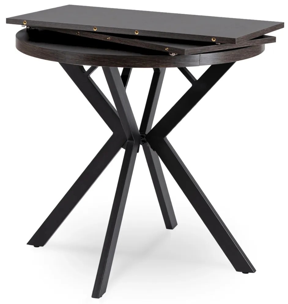 Bővíthető Étkezőasztal Fekete Színben. DORIAN 80-160 cm