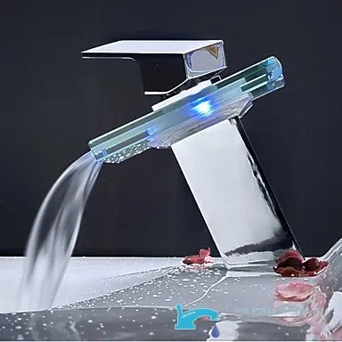 Álló mosdócsaptelep EYN cq0812 LED-világítással, vízeséses kifolyóval, több színváltozatban