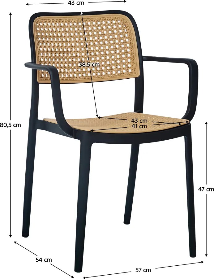 Rakásolható szék, fekete/bézs, RAVID NEW TYP 2