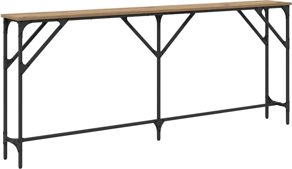 vidaXL Konzolasztal kézműves tölgy 180 x 23 x 75 cm