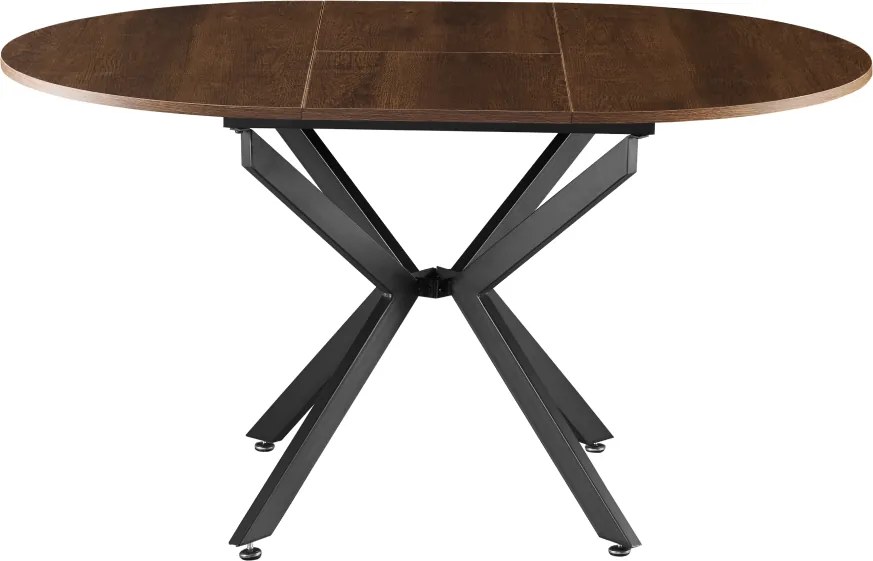 Kihúzható étkezőasztal, sötét tölgy/fekete, 100x100-140x75 cm, ABERO TYP 1